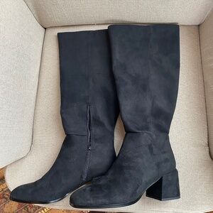 Steve Madden Faux Black Suede Knee High Boots